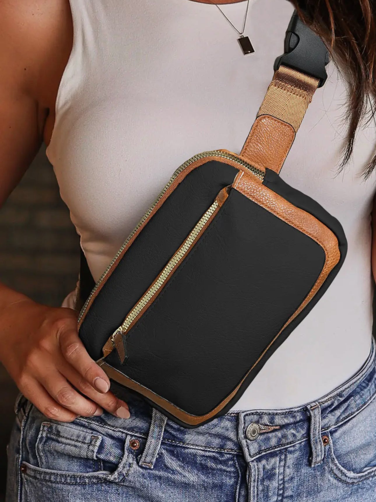 Adjustable strap mini pu leather crossbody bag