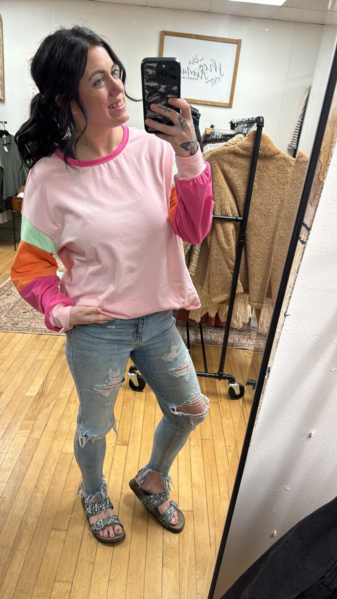 Colorblock patchwork long sleeve