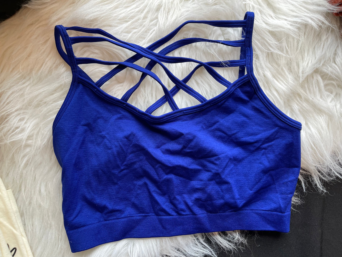 Blue criss cross bralette