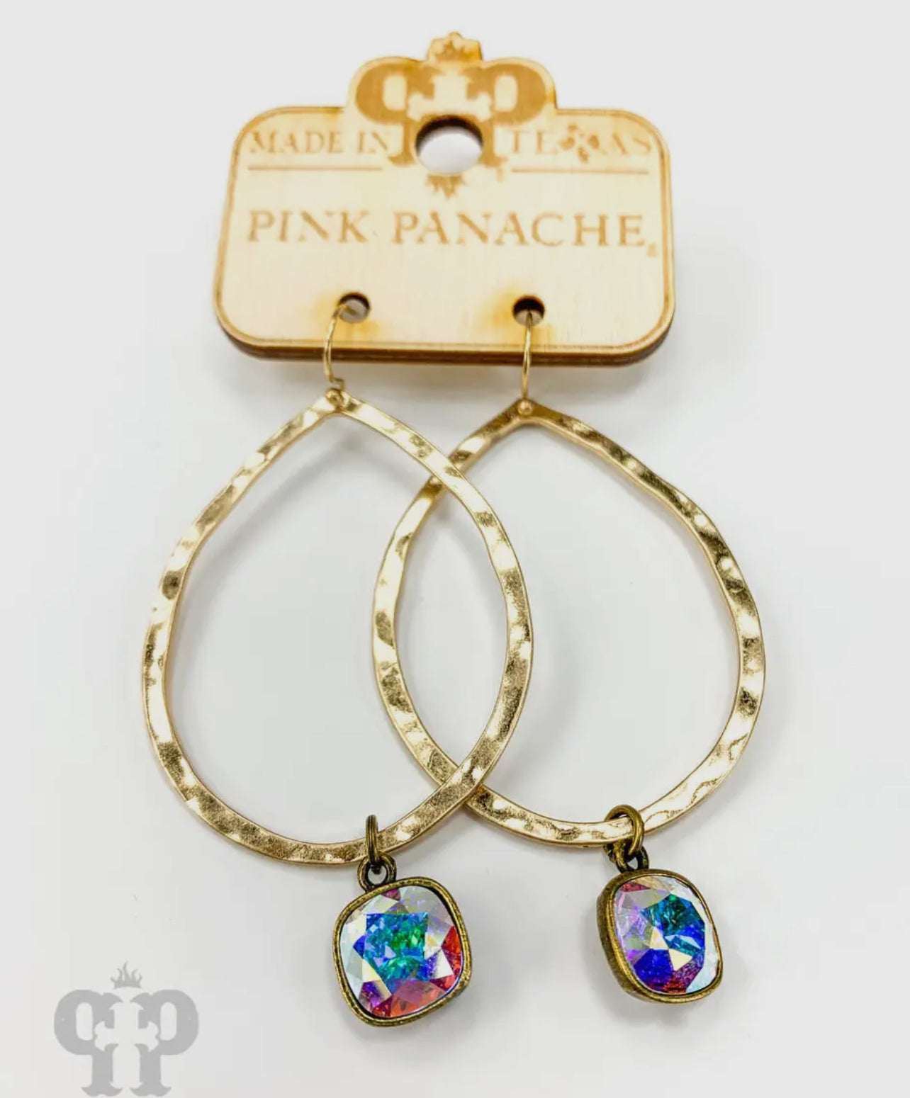 Hammered look teardrop earring