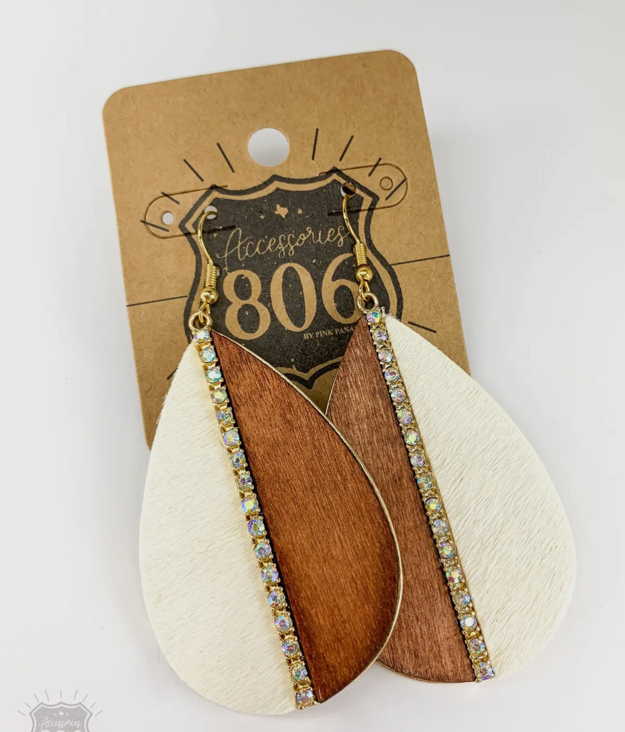 Mixed media teardrop earring