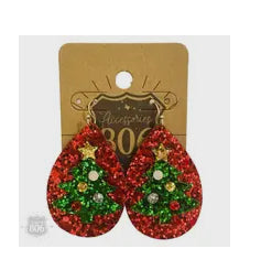 Christmas sequin teardrop earring