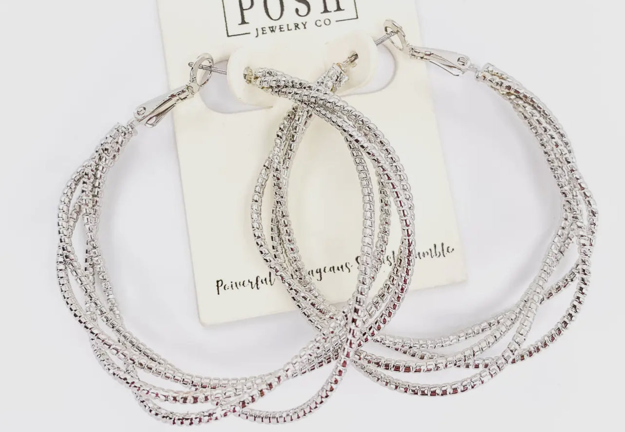 Braided look hoop earrings