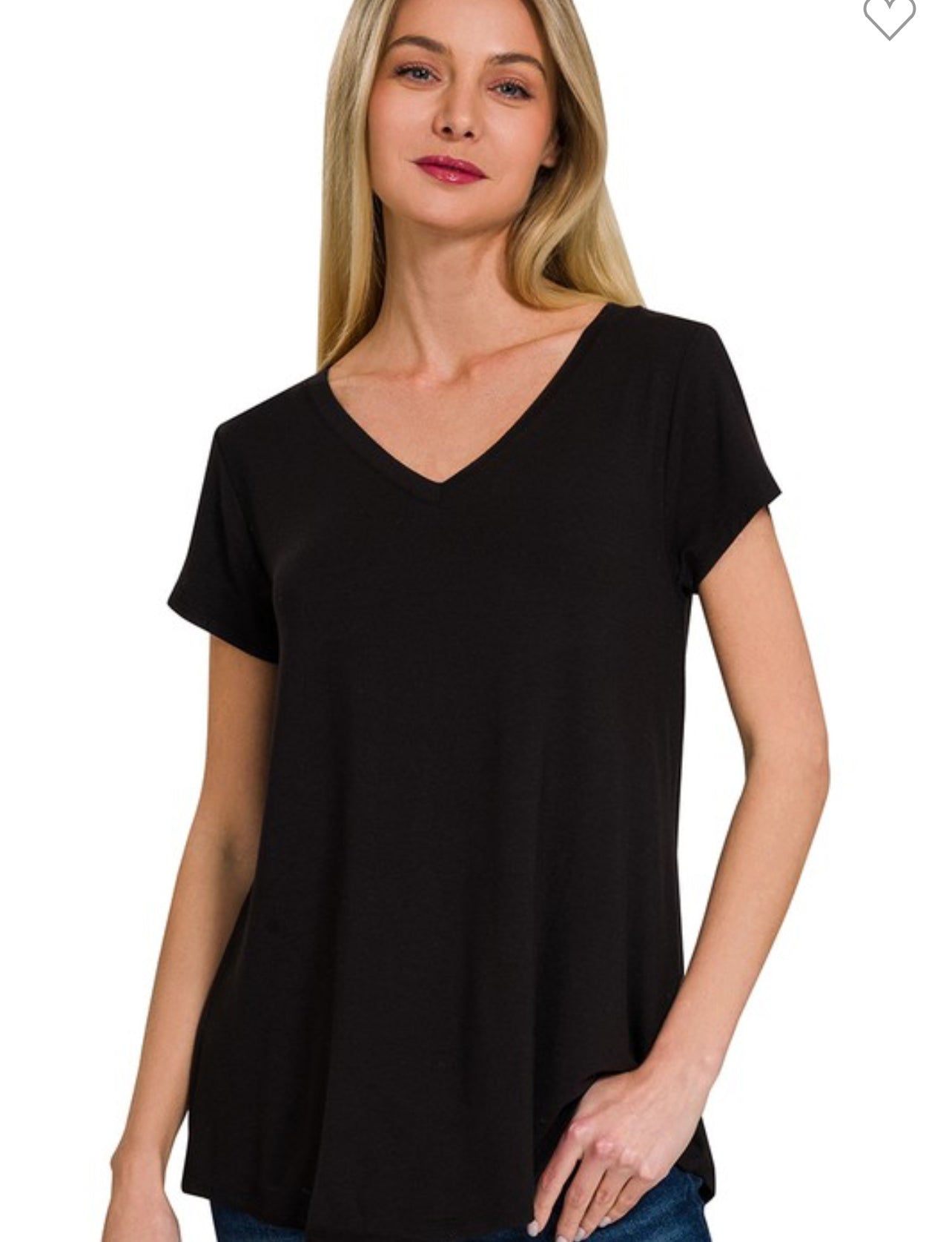 Rayon short sleeve v neck
