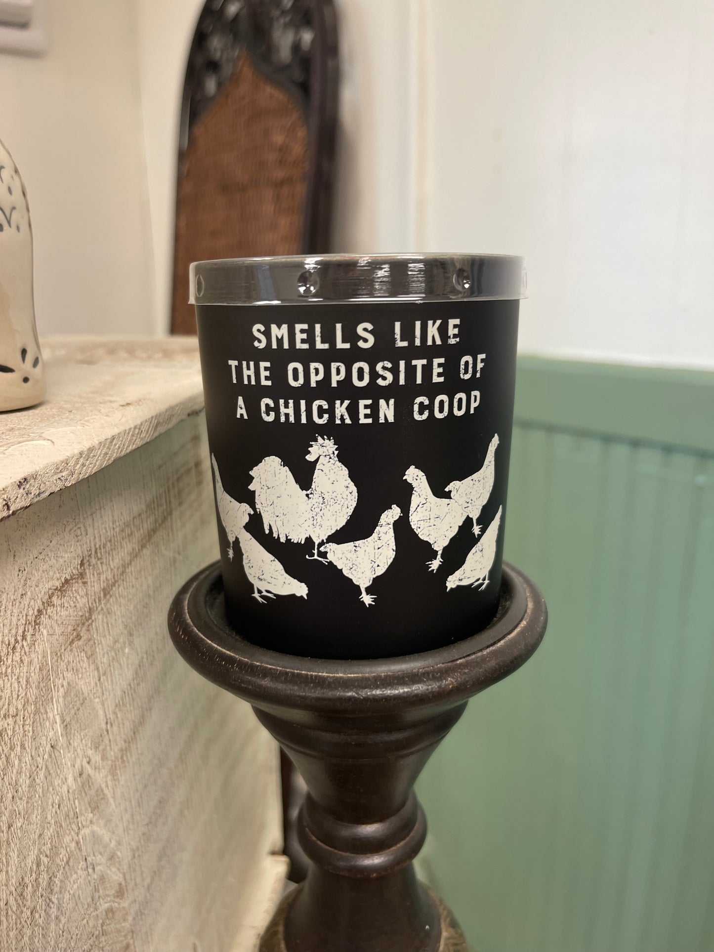 Chicken coop, candle