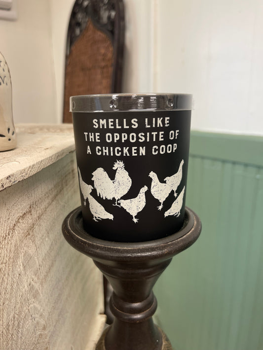 Chicken coop, candle