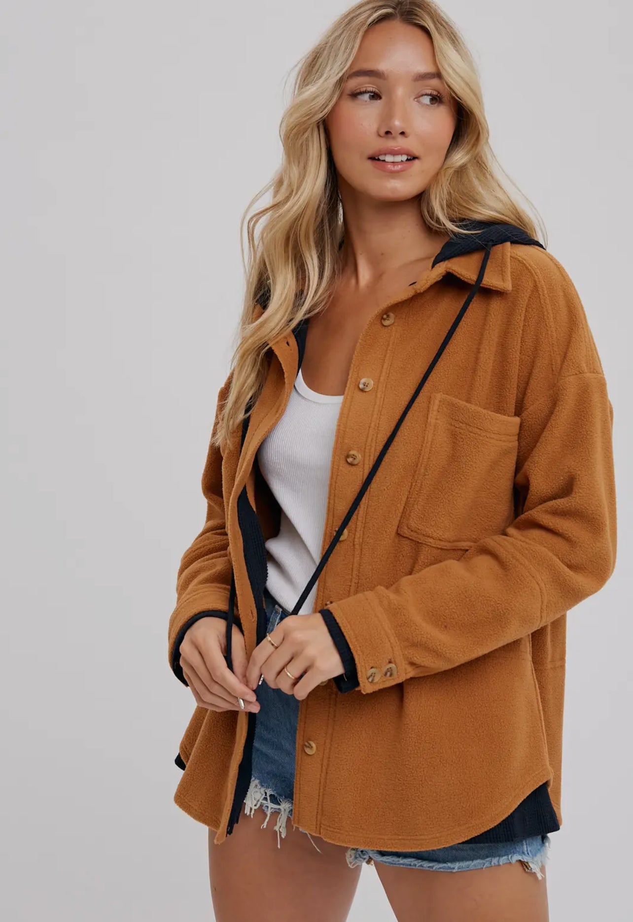 Hooded orange sweater