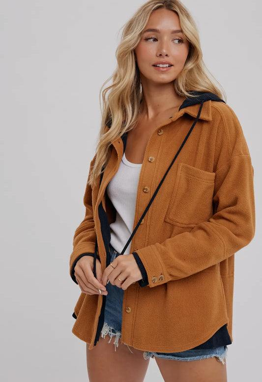 Hooded orange sweater