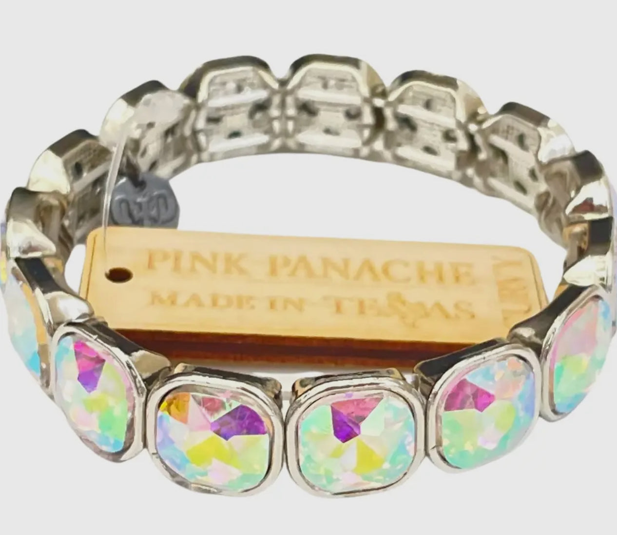 Rhinestone curvy stretch bracelet