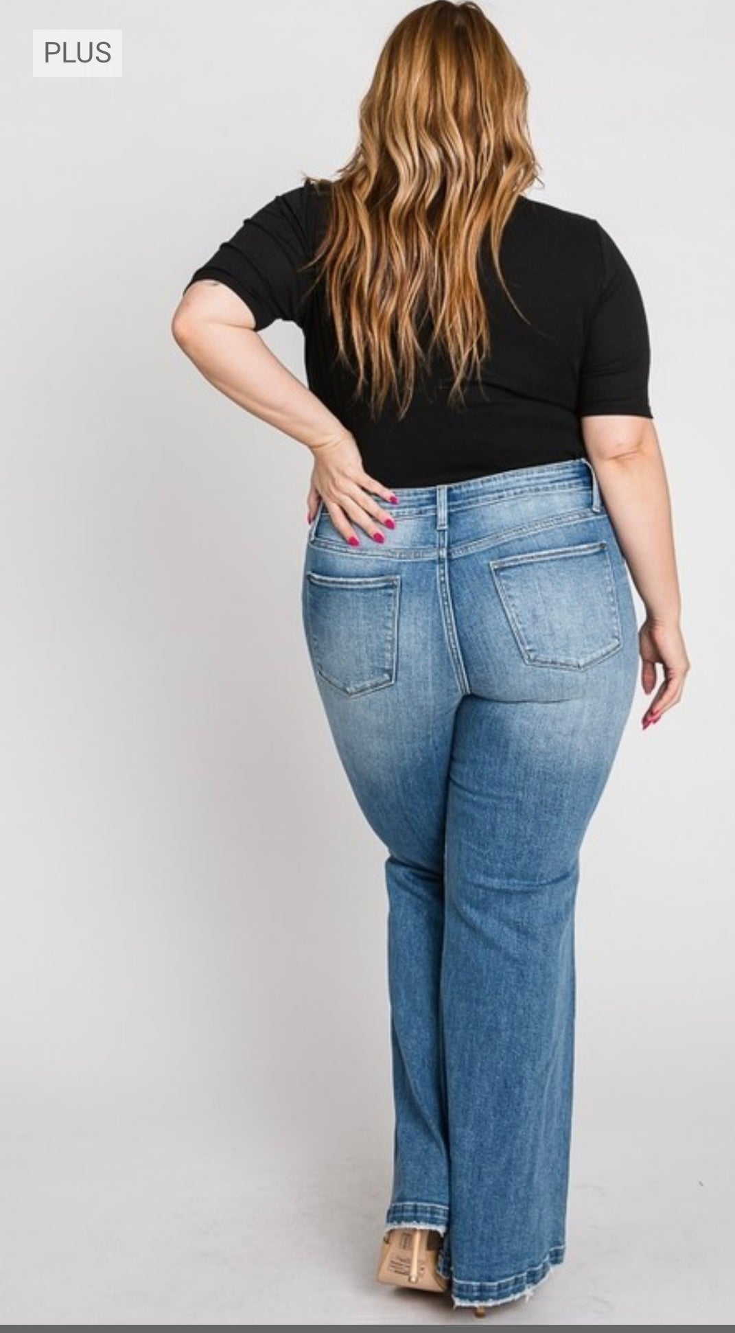Plus super high rise 70s inspired flare