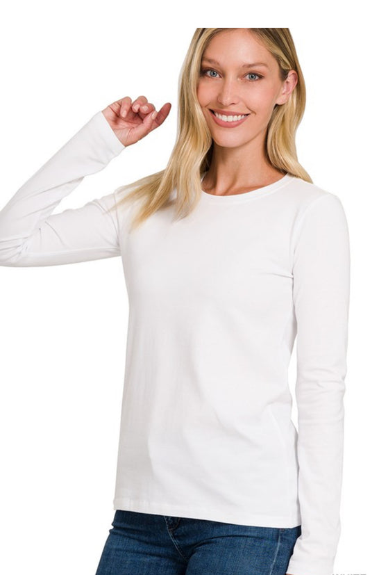 Cotton crew neck long sleeve