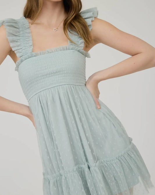 Polka dot chiffon dress