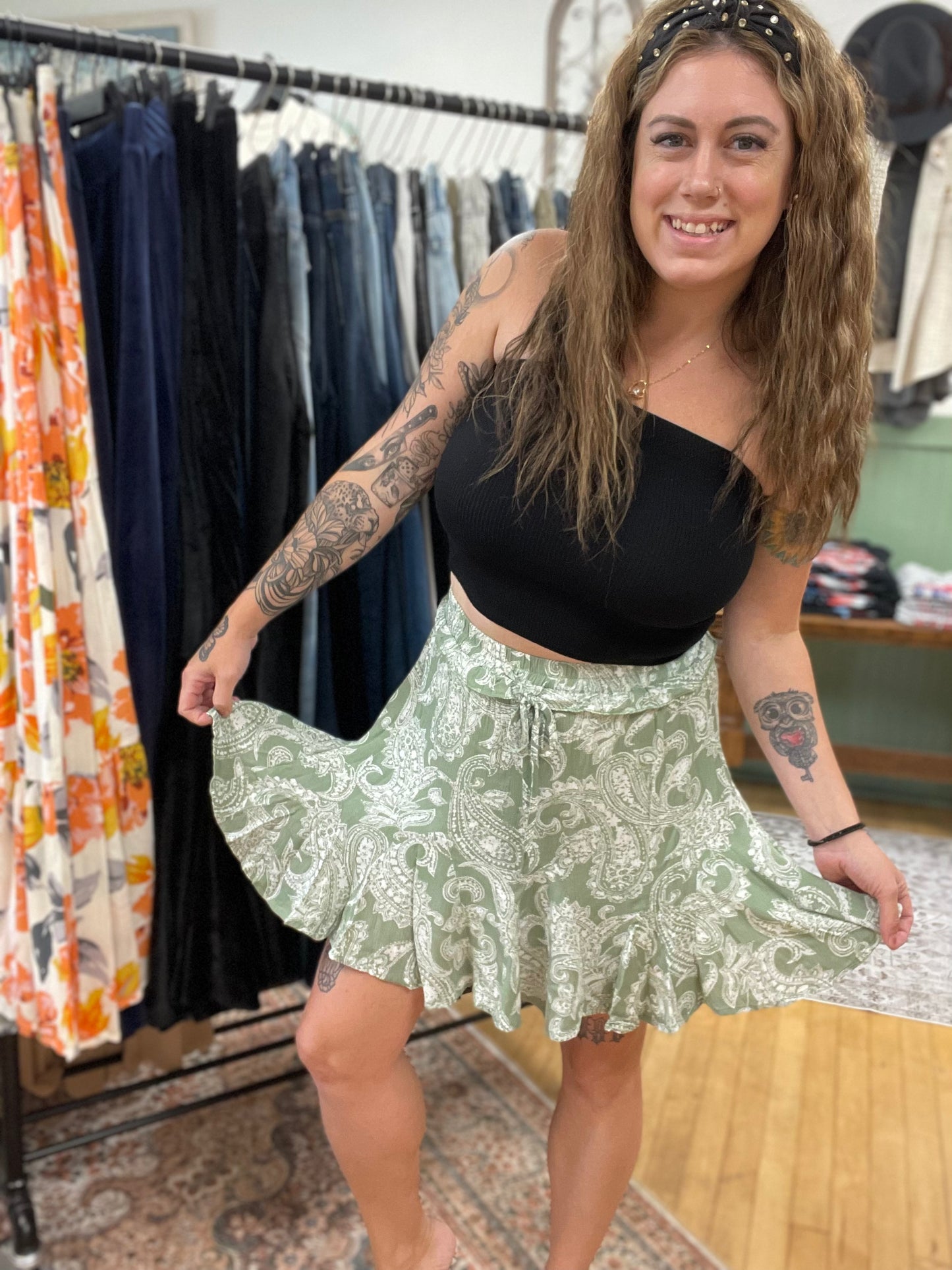 Holy smokes, drawstring mini skort