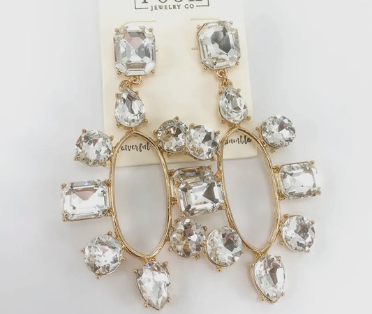 Rhinestone post earring