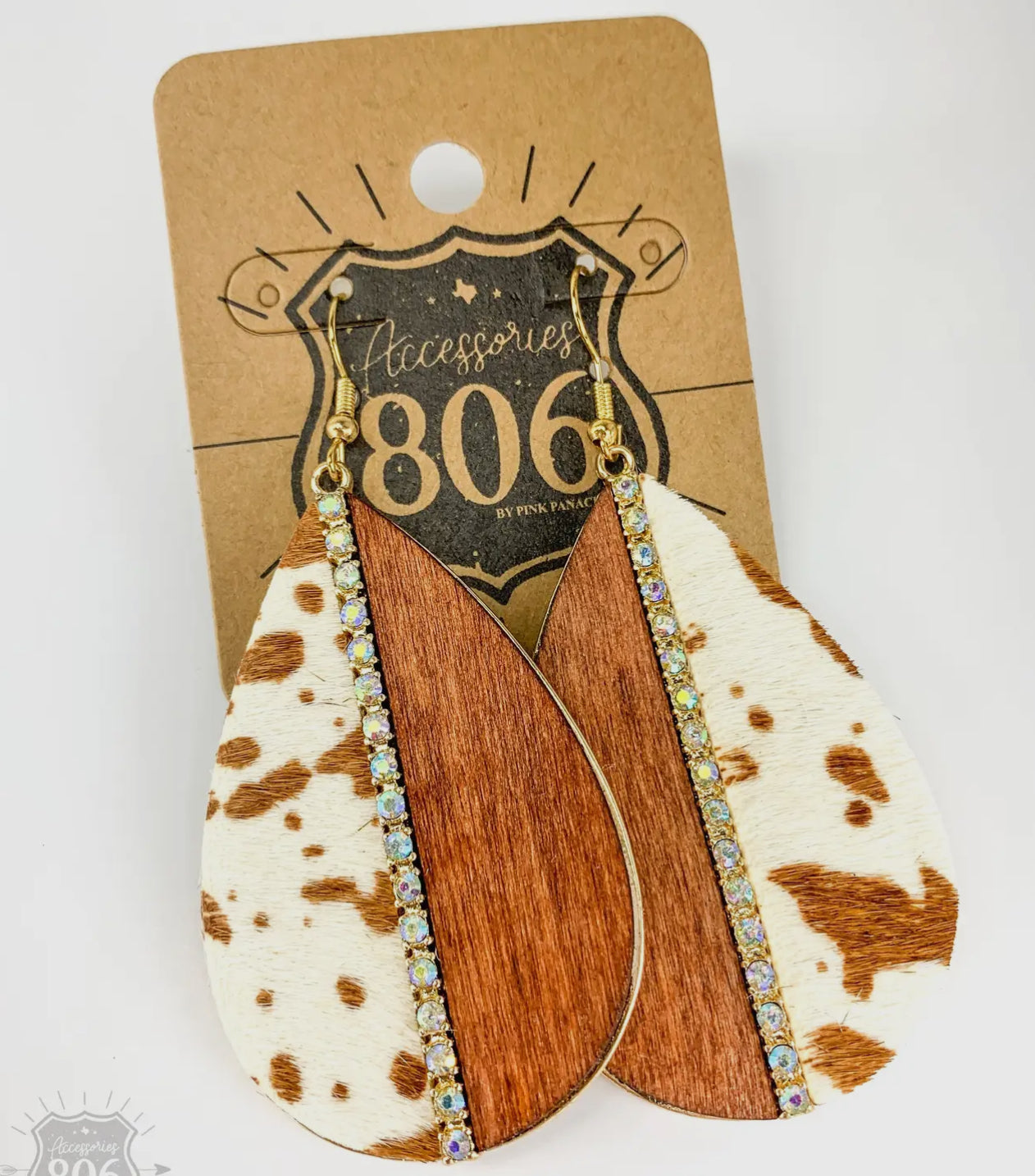 Mixed media teardrop earring