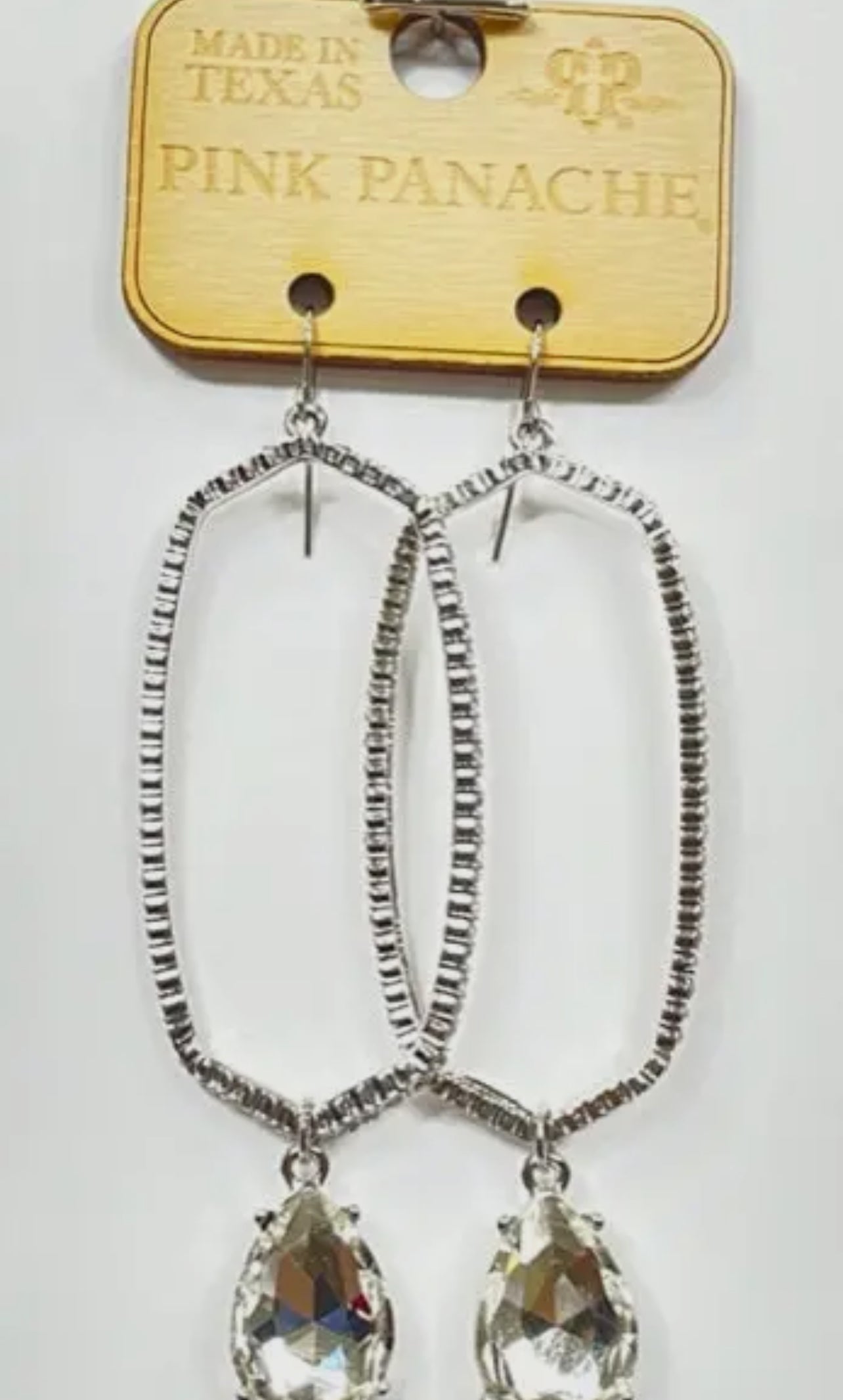 Silver tear drop earring