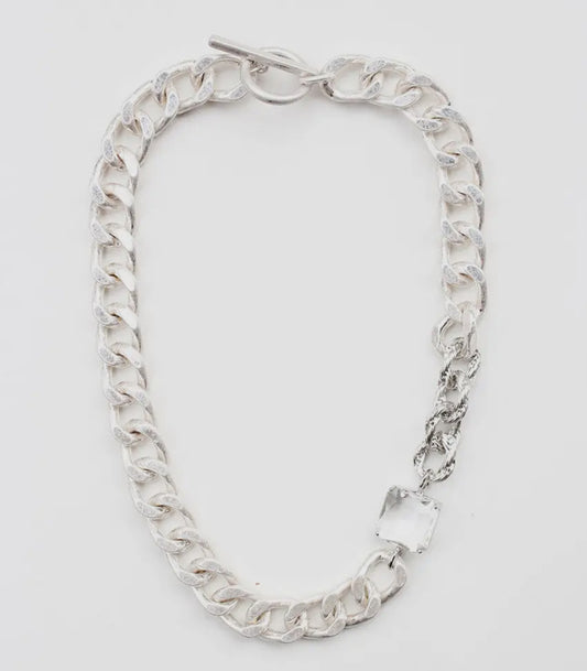 Gold curb link chain necklace