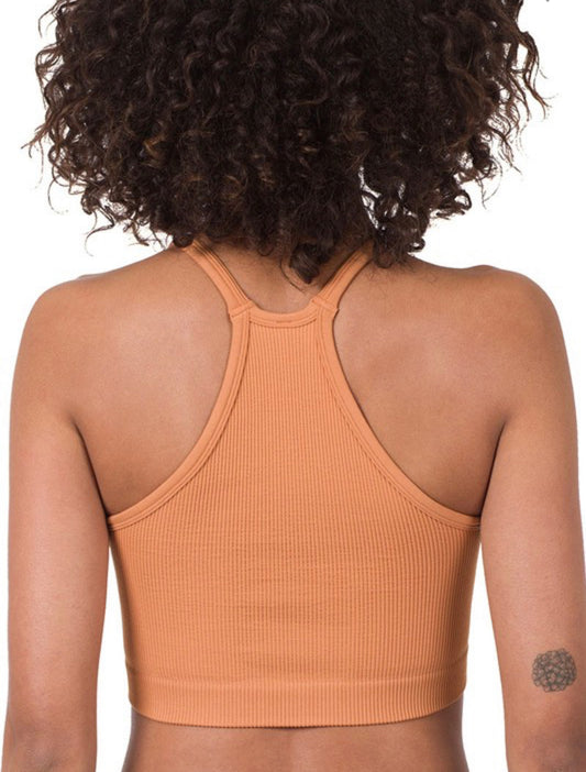 Ribbed halter, crop cami