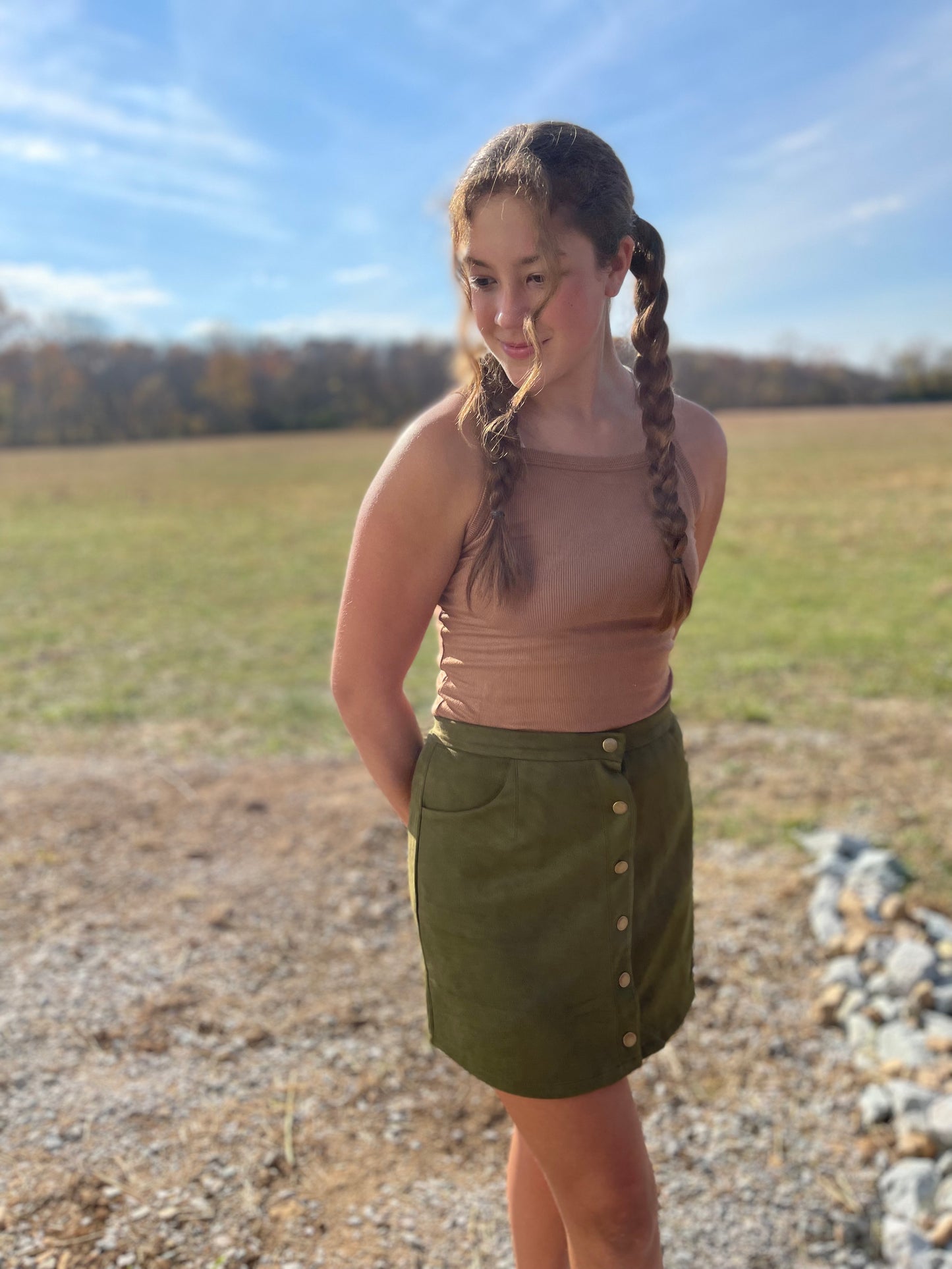 Butter me up, suede mini skirt