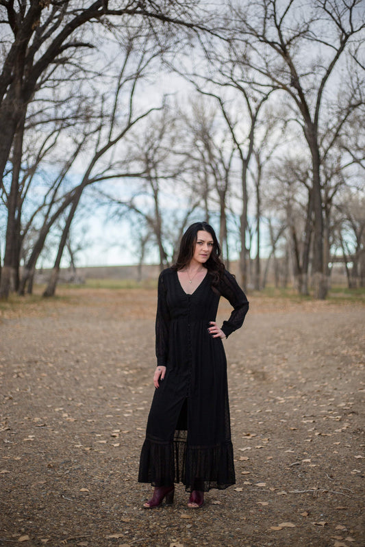 Black boho dress