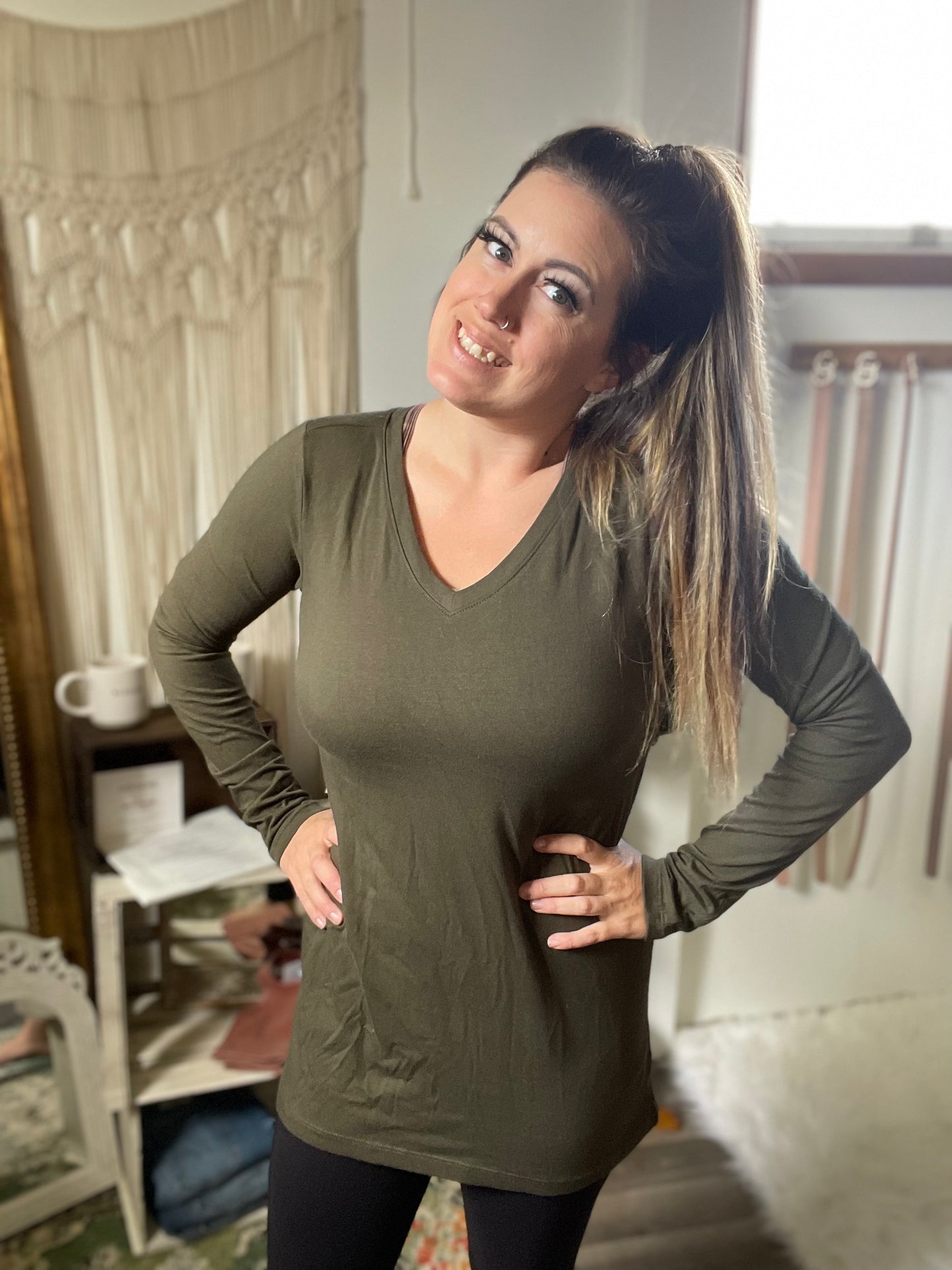 Olive you, long sleeve top