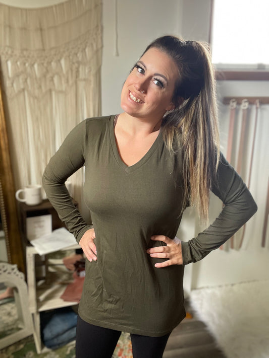 Olive you, long sleeve top