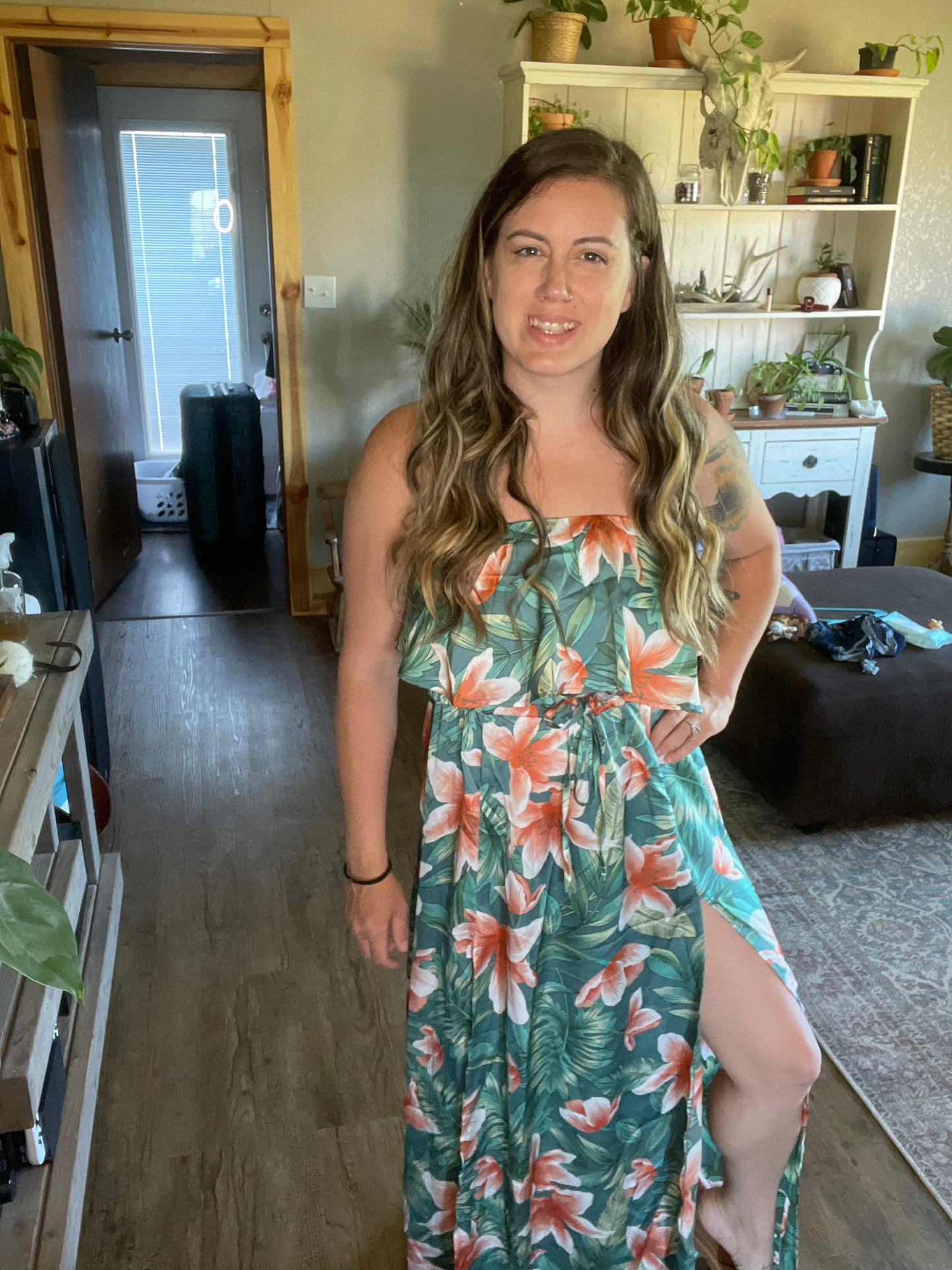 Tropical vacay, maxi dress