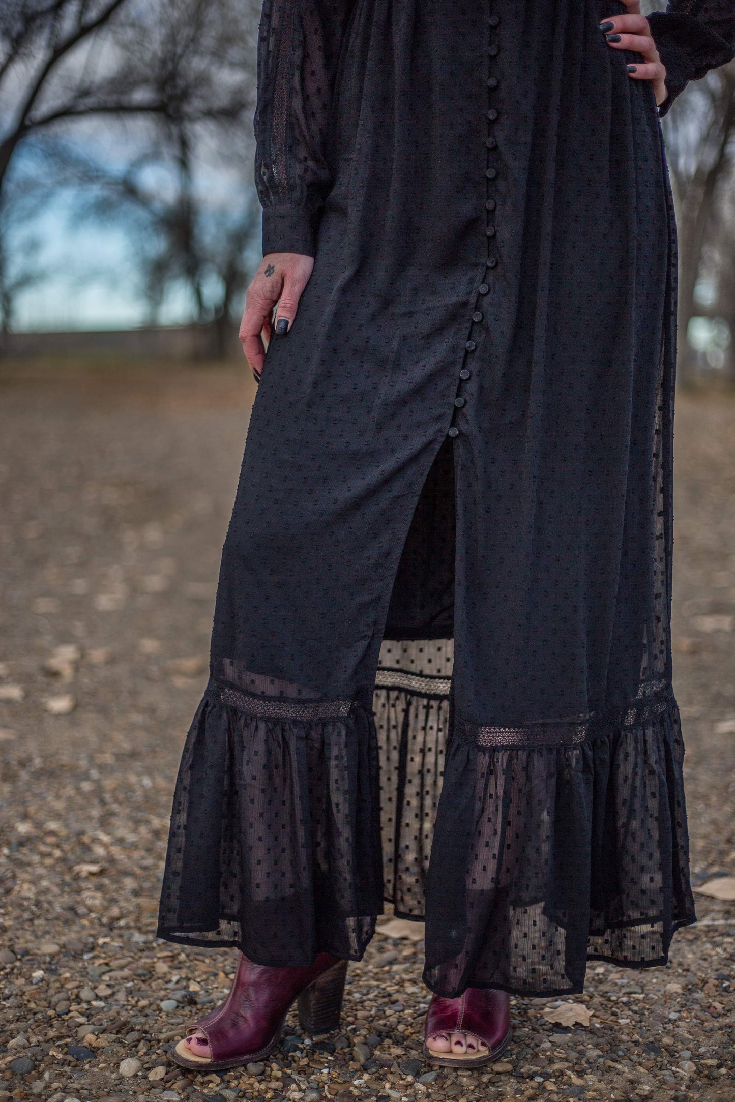 Black boho dress