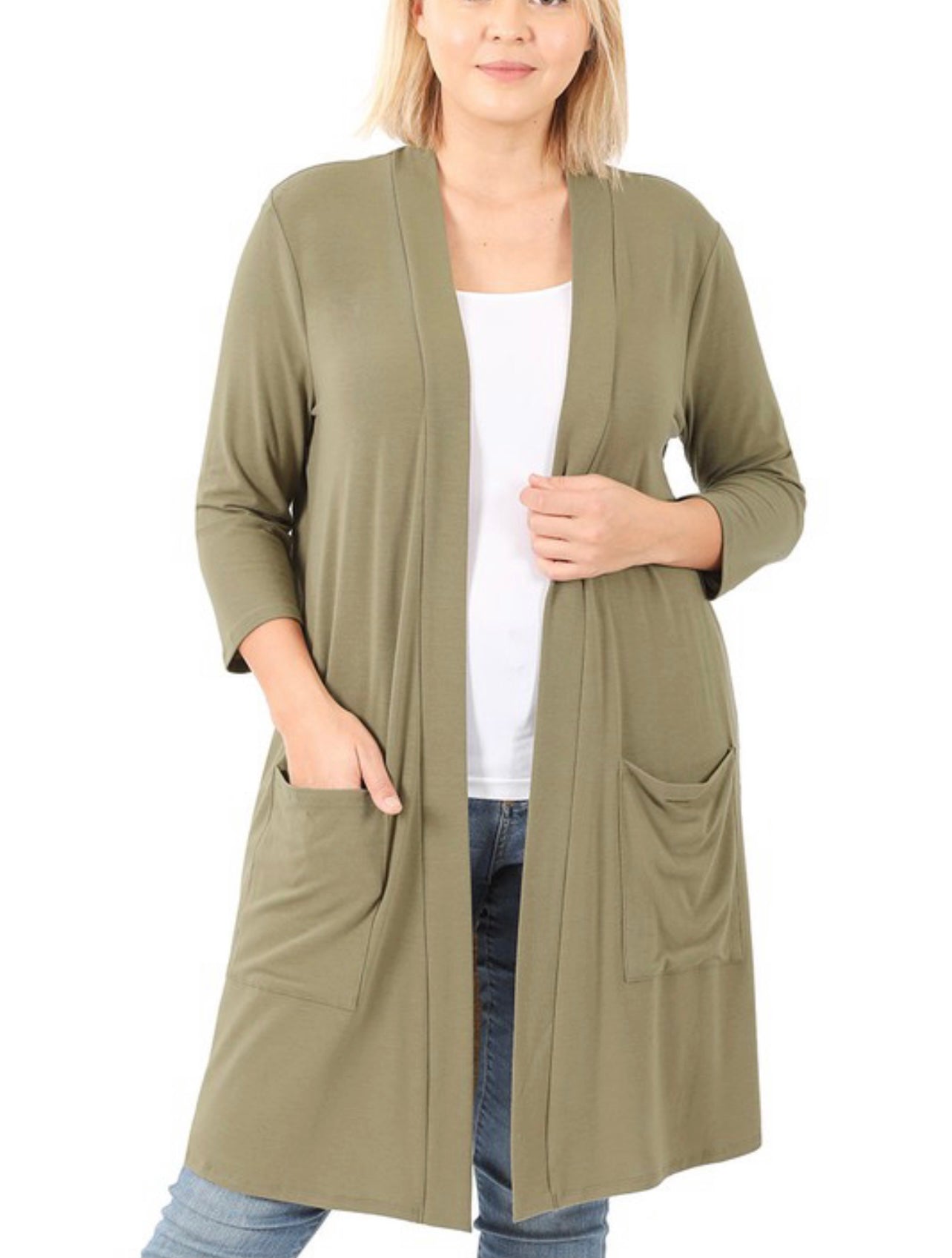 3/4  Curvy Cardi