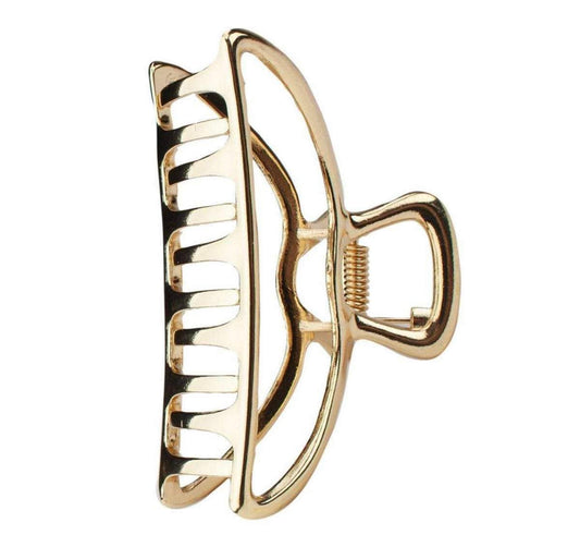 Open shape claw clip- gold