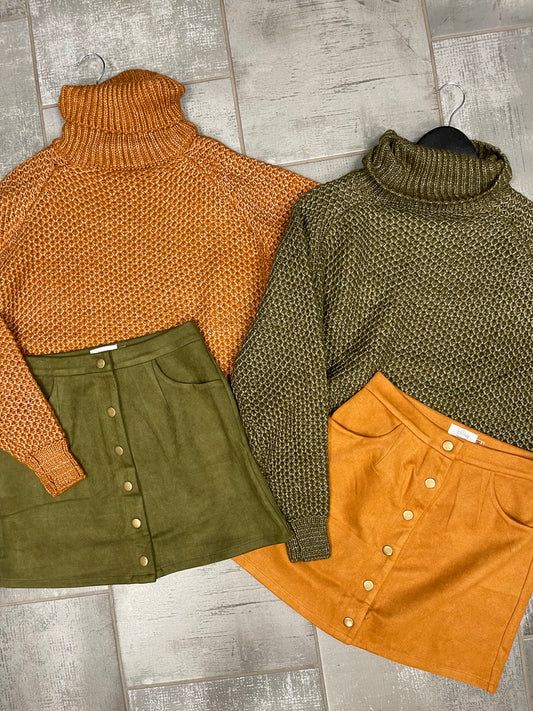 Sugar + spice, turtleneck sweater