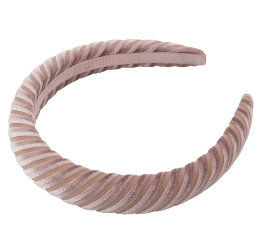 Padded velvet headband- blush